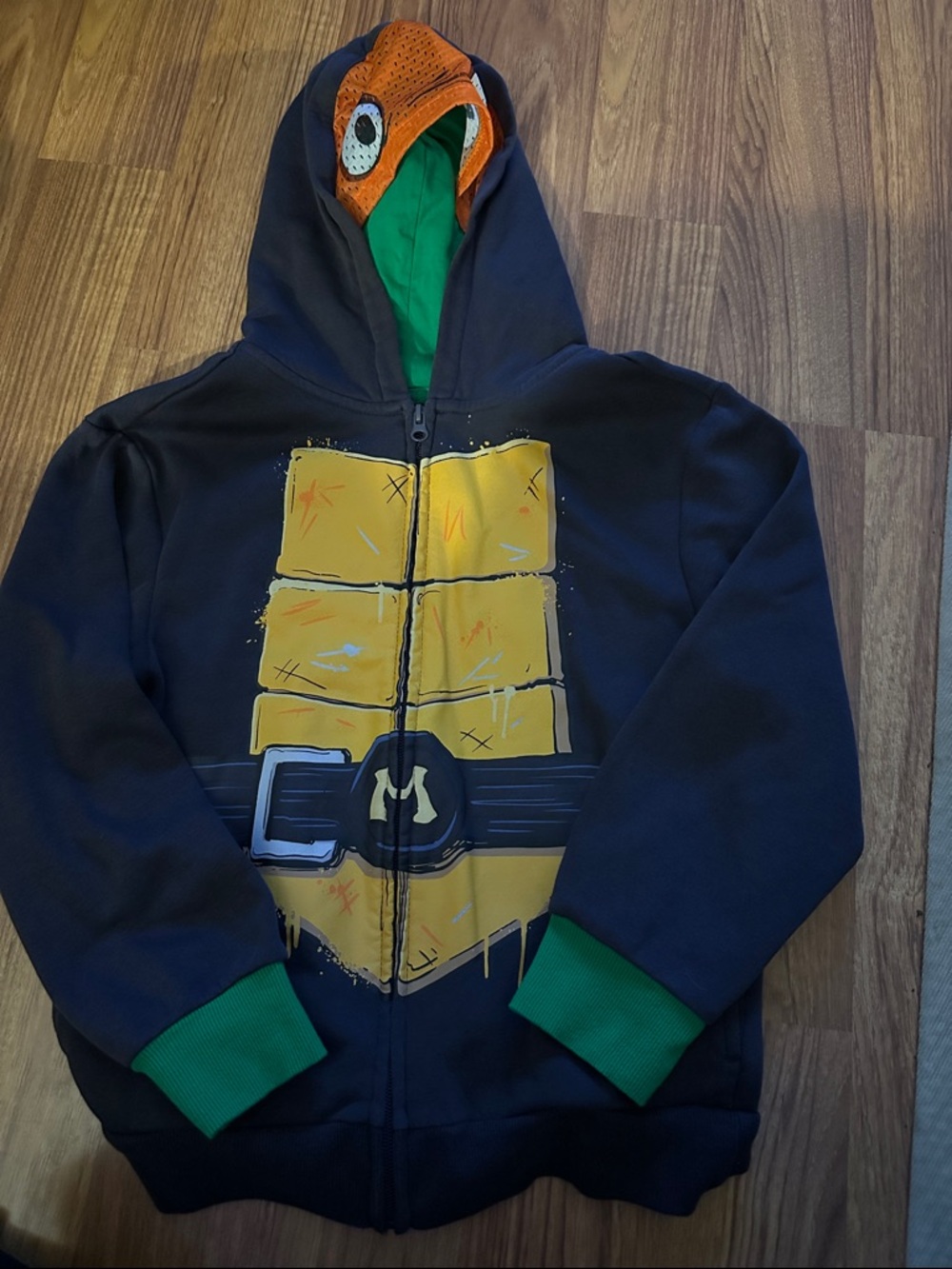 Nickelodeon Black & Green Ninja Turtle Hooded Zip-Up